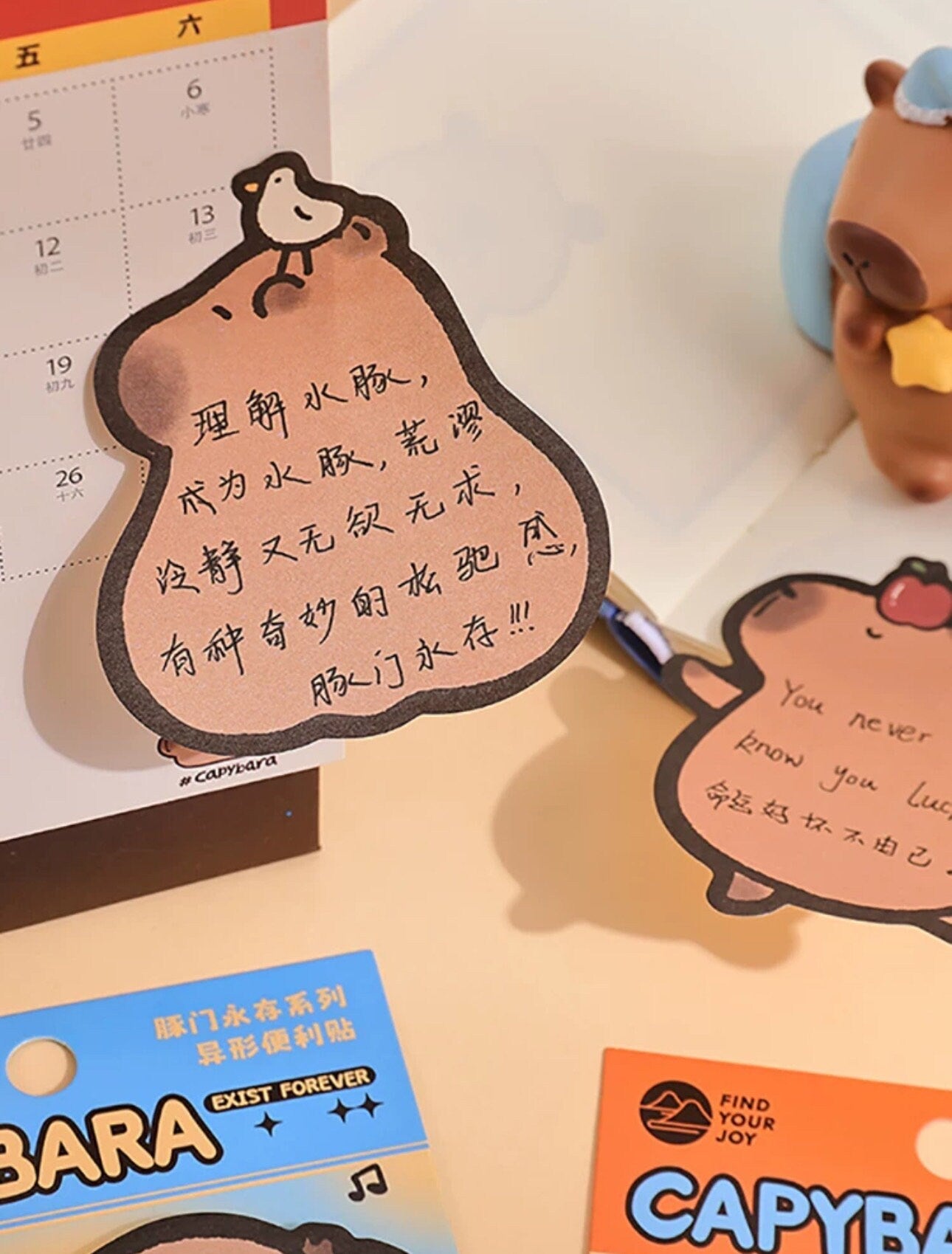 Capybara Memo Pads Cute capybara red orange blue green