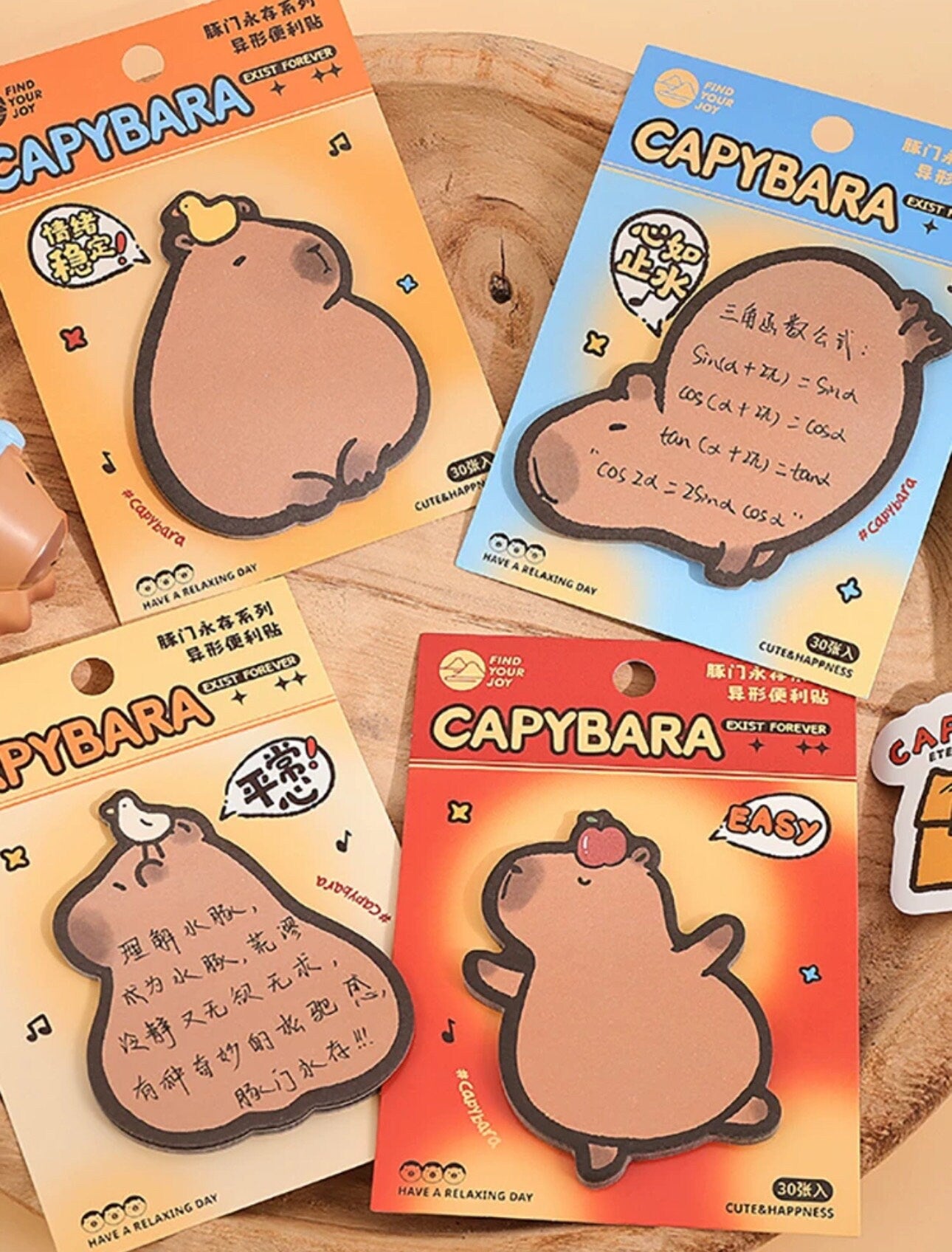 Capybara Memo Pads Cute capybara red orange blue green