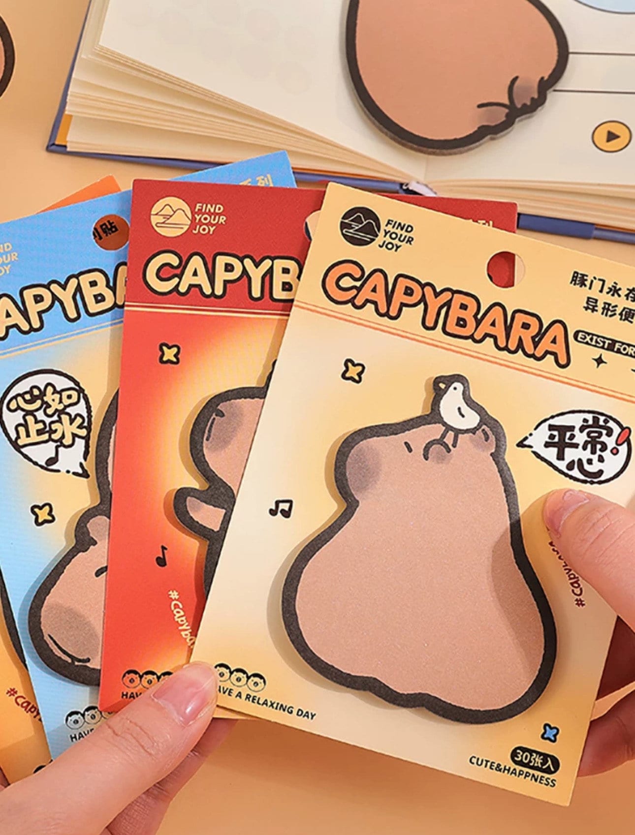 Capybara Memo Pads Cute capybara red orange blue green