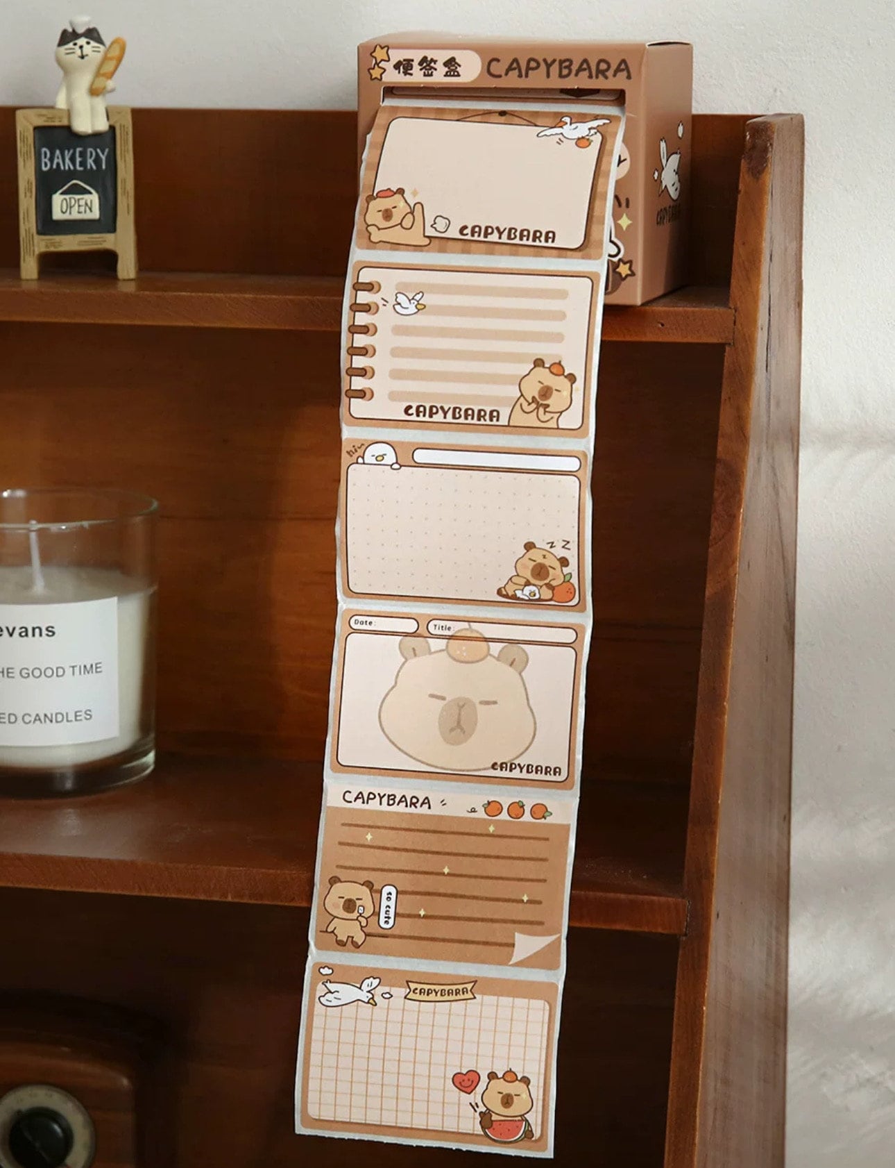 Capybara sticker note roll 256pcs per roll sticky notes notepad capybara stationary capybara office supplies capybara school supplies