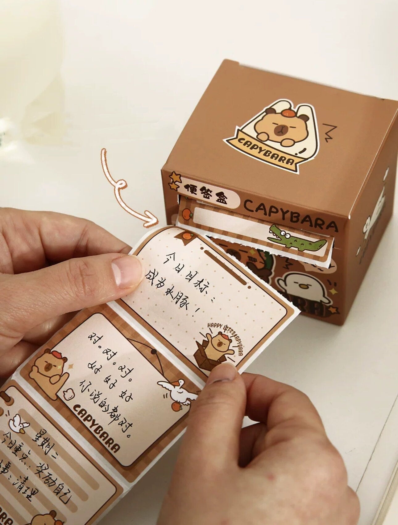Capybara sticker note roll 256pcs per roll sticky notes notepad capybara stationary capybara office supplies capybara school supplies