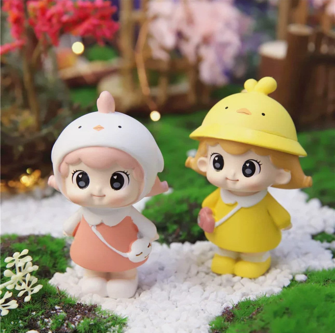 Cute Little Baby Girl Blind Box Set little duckling panda rabbit Snow White chicken doggie bear hat.