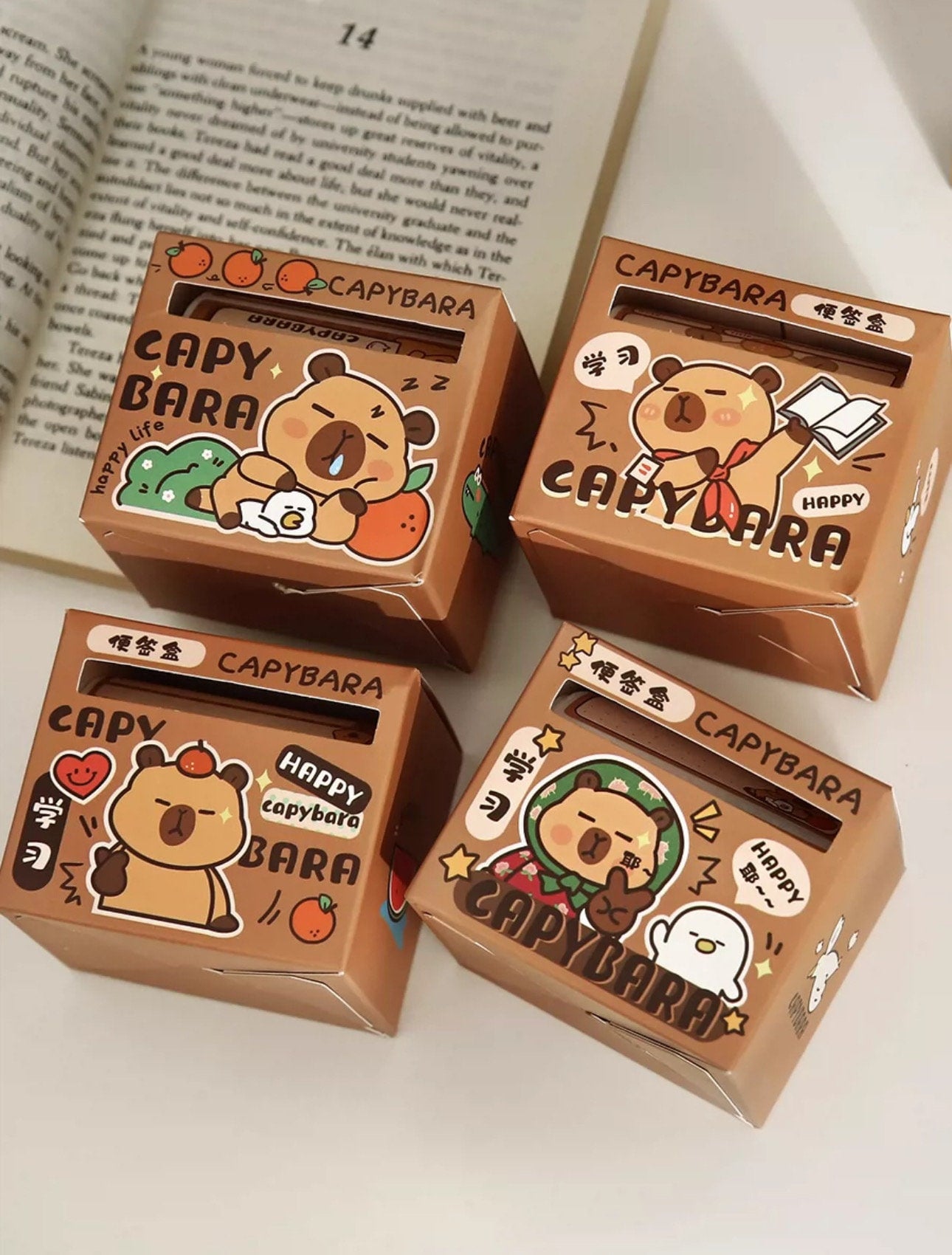 Capybara sticker note roll 256pcs per roll sticky notes notepad capybara stationary capybara office supplies capybara school supplies