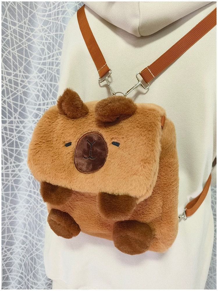 Fluffy Capybara Bag convertible backpack sling bag and purse cute capy Shock Crate