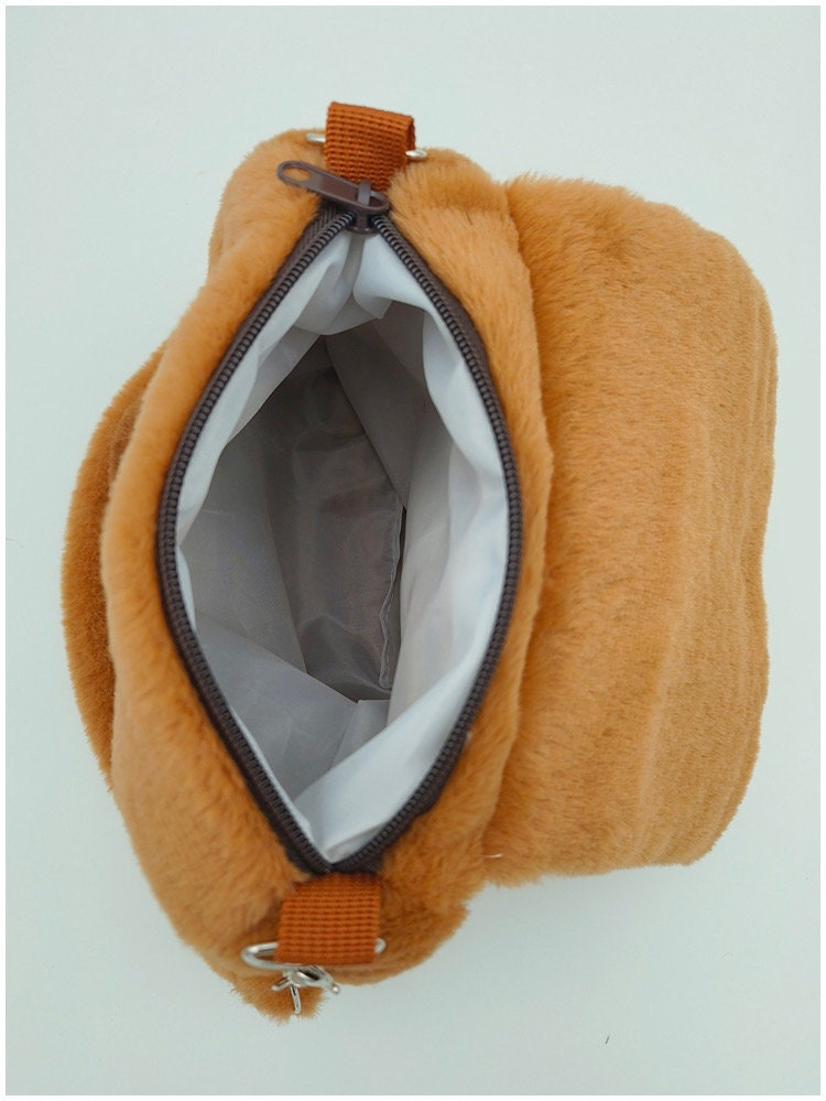 Fluffy Capybara Bag convertible backpack sling bag and purse cute capybara bag furry bag 3 straps reversible
