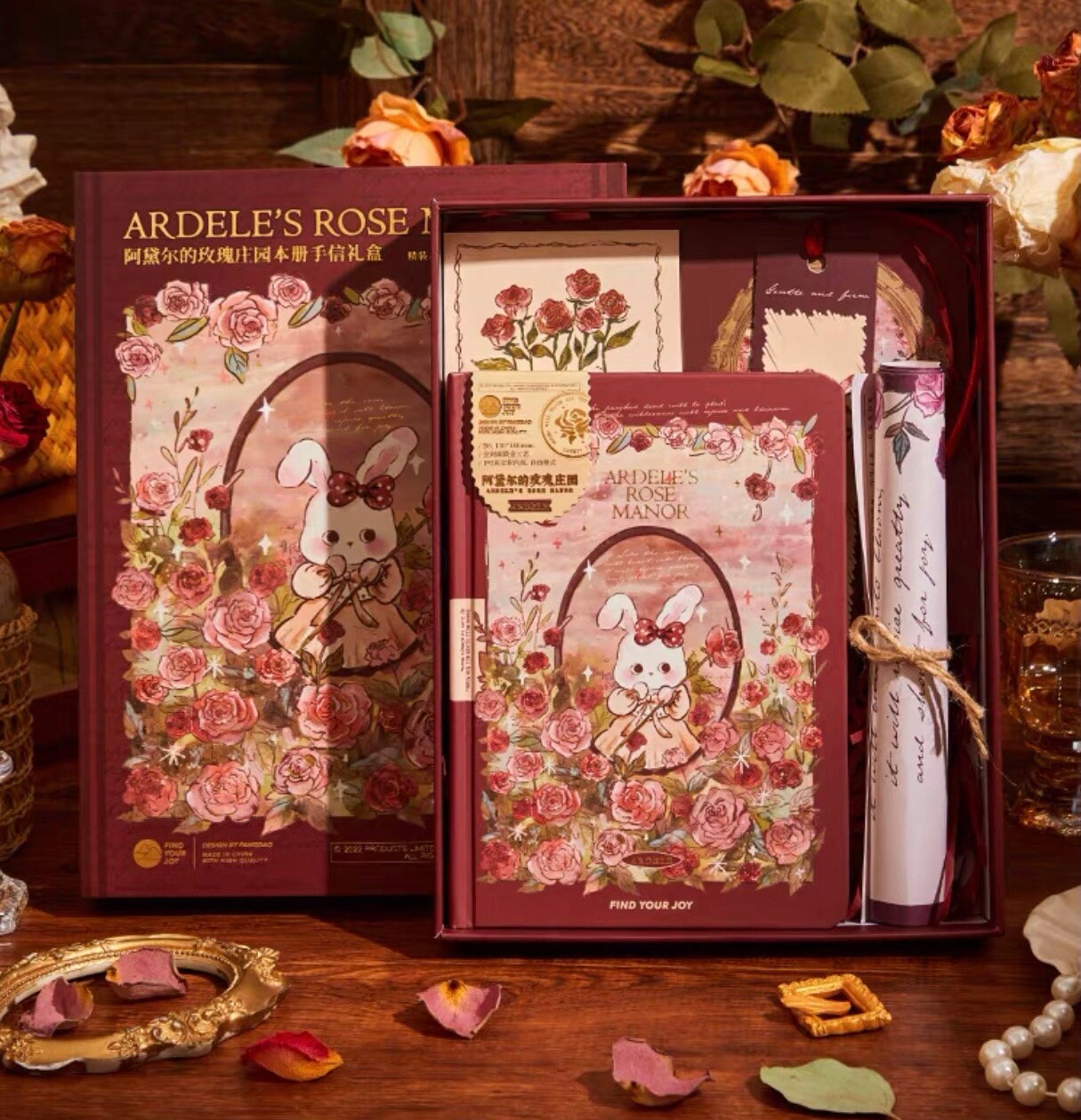 Cute White Bunny Rabbit Journal Stationary Planner Gift Set for Diary ...