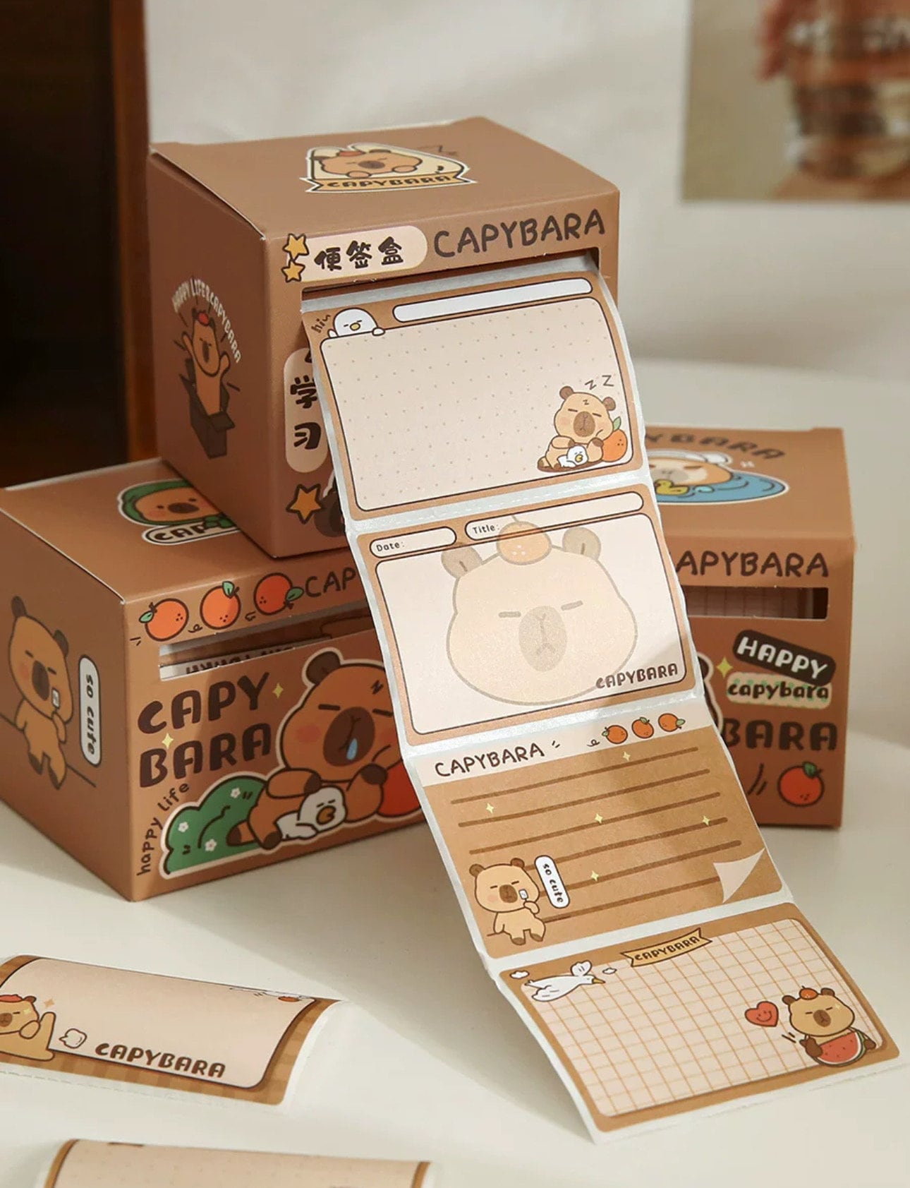 Capybara sticker note roll 256pcs per roll sticky notes notepad capyba ...
