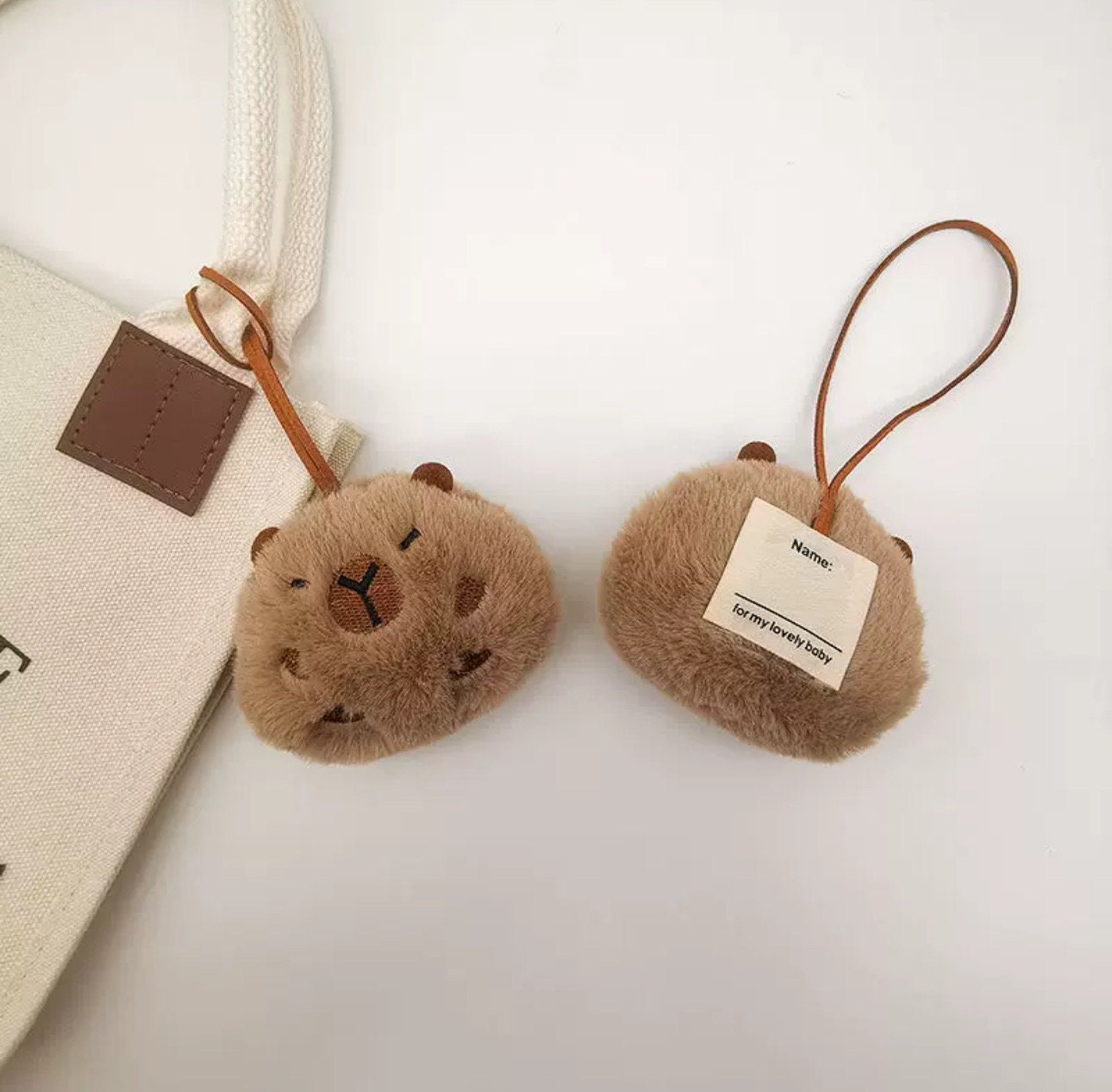 Capybara bag tag luggage tag cute accessories bag accessory adorable capybara fluffy accessories keychain