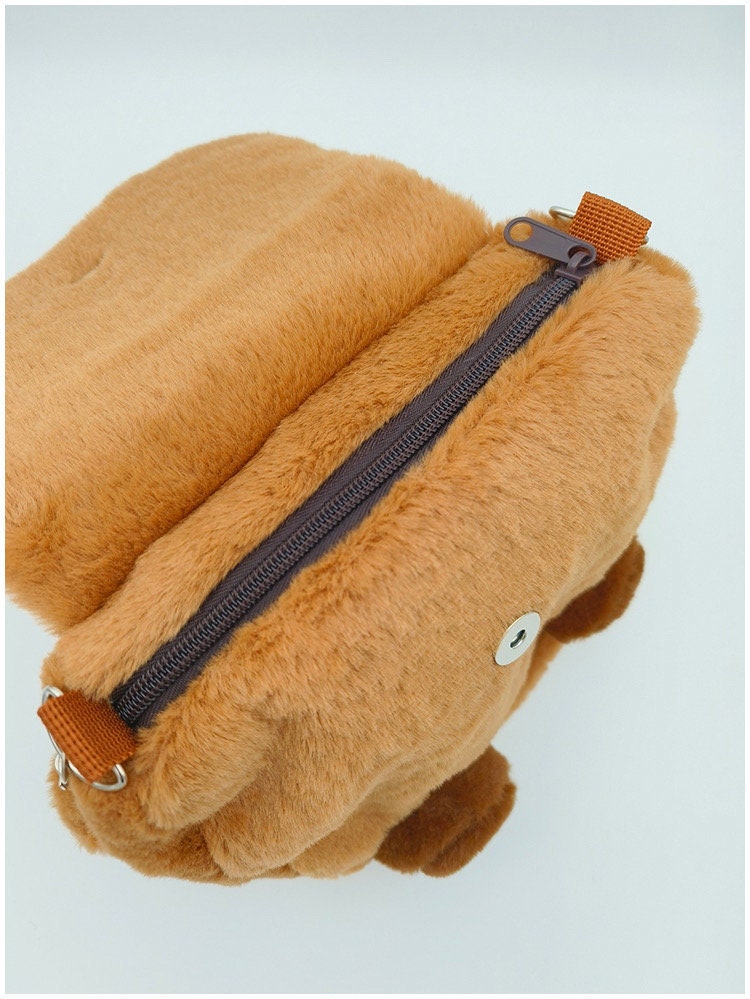 Fluffy Capybara Bag convertible backpack sling bag and purse cute capybara bag furry bag 3 straps reversible