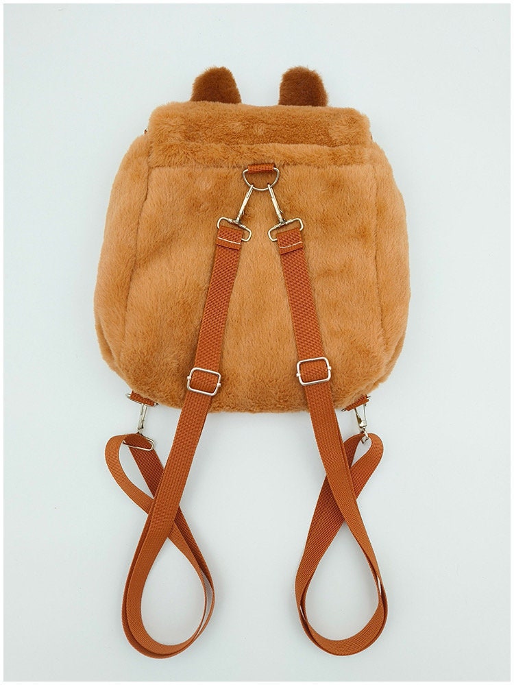 Fluffy Capybara Bag convertible backpack sling bag and purse cute capybara bag furry bag 3 straps reversible