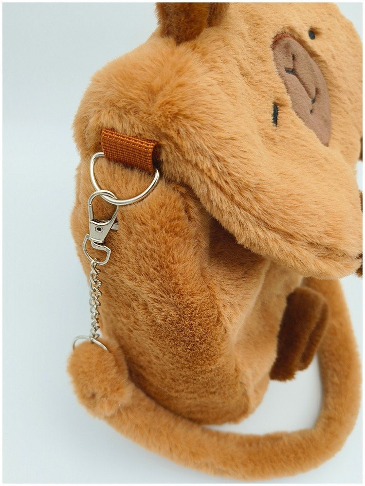 Fluffy Capybara Bag convertible backpack sling bag and purse cute capybara bag furry bag 3 straps reversible