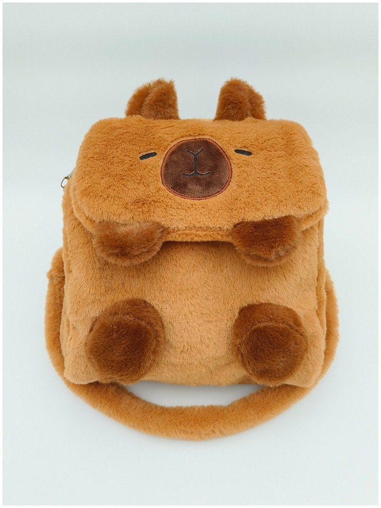 Fluffy Capybara Bag convertible backpack sling bag and purse cute capybara bag furry bag 3 straps reversible