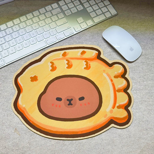 Taiyaki with Capybara filling mouse pad for office gaming student teacher artist cute capybara gift cute mouse pad