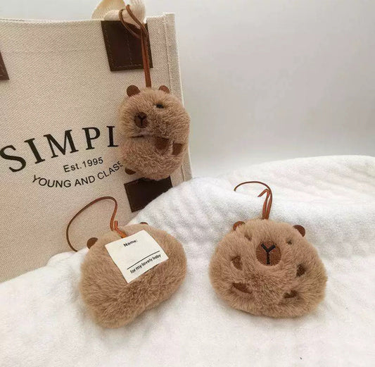 Capybara bag tag luggage tag cute accessories bag accessory adorable capybara fluffy accessories keychain